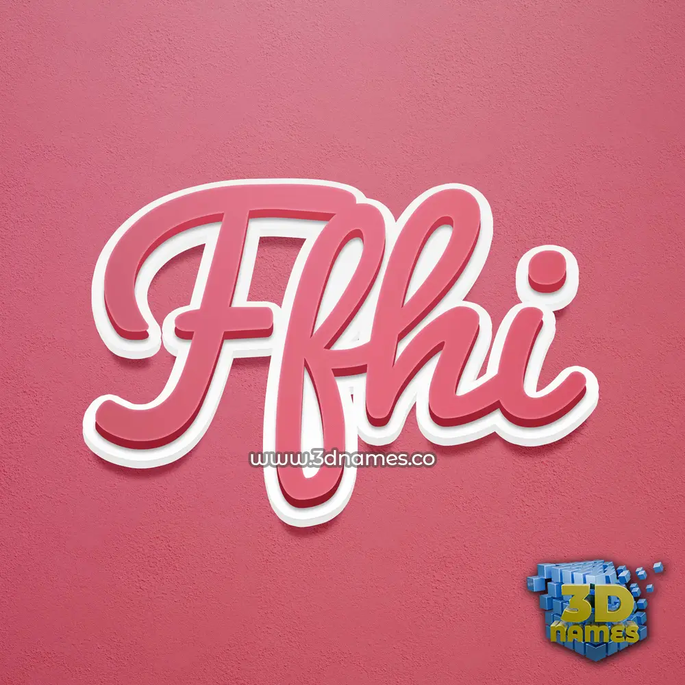 ffhi in Red Scribble style - 3D name wallpaper