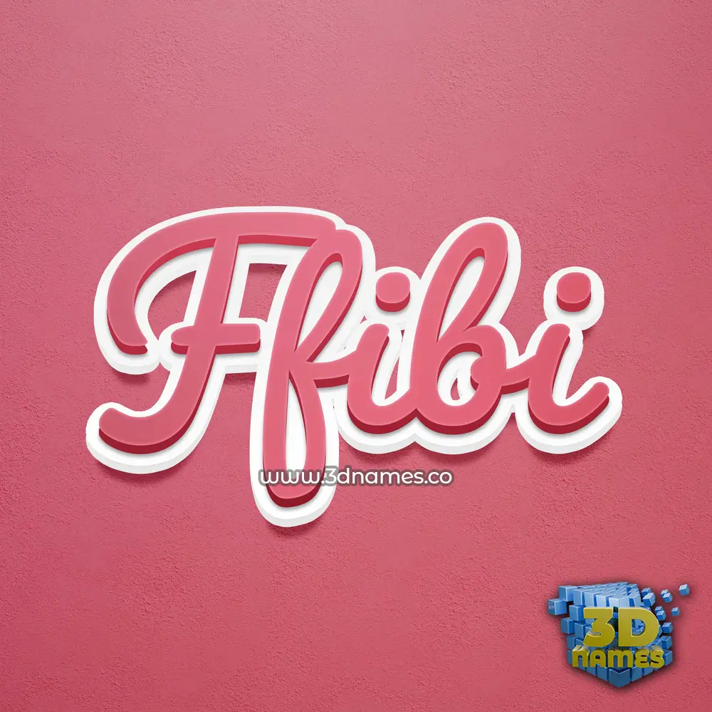 ffibi in Red Scribble style - 3D name wallpaper