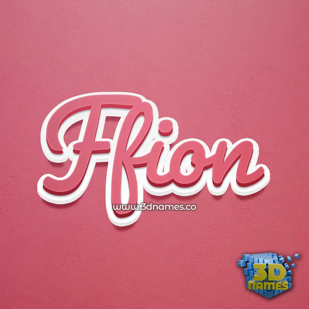 ffion in Red Scribble style - 3D name wallpaper