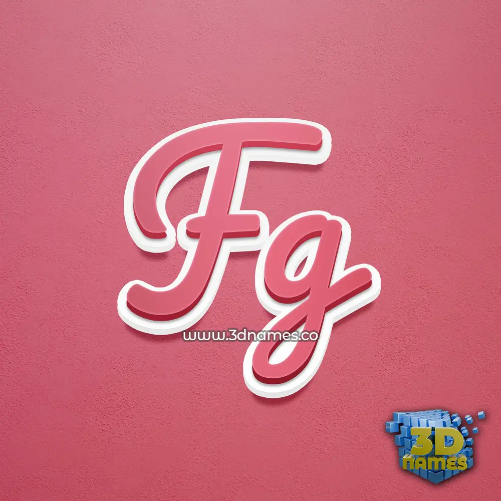 fg in Red Scribble style - 3D name wallpaper