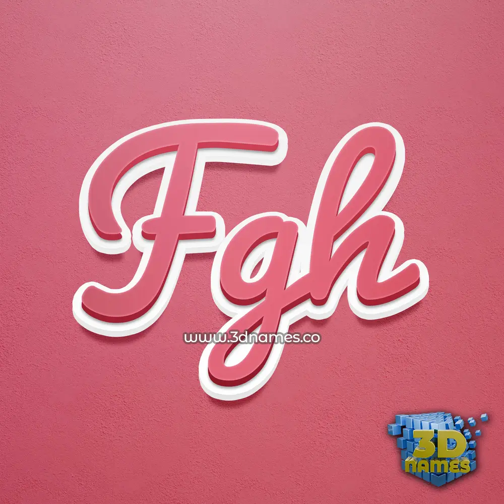 fgh in Red Scribble style - 3D name wallpaper