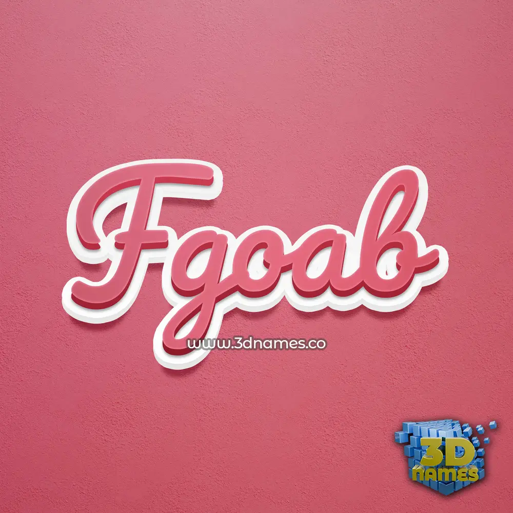 fgoab in Red Scribble style - 3D name wallpaper