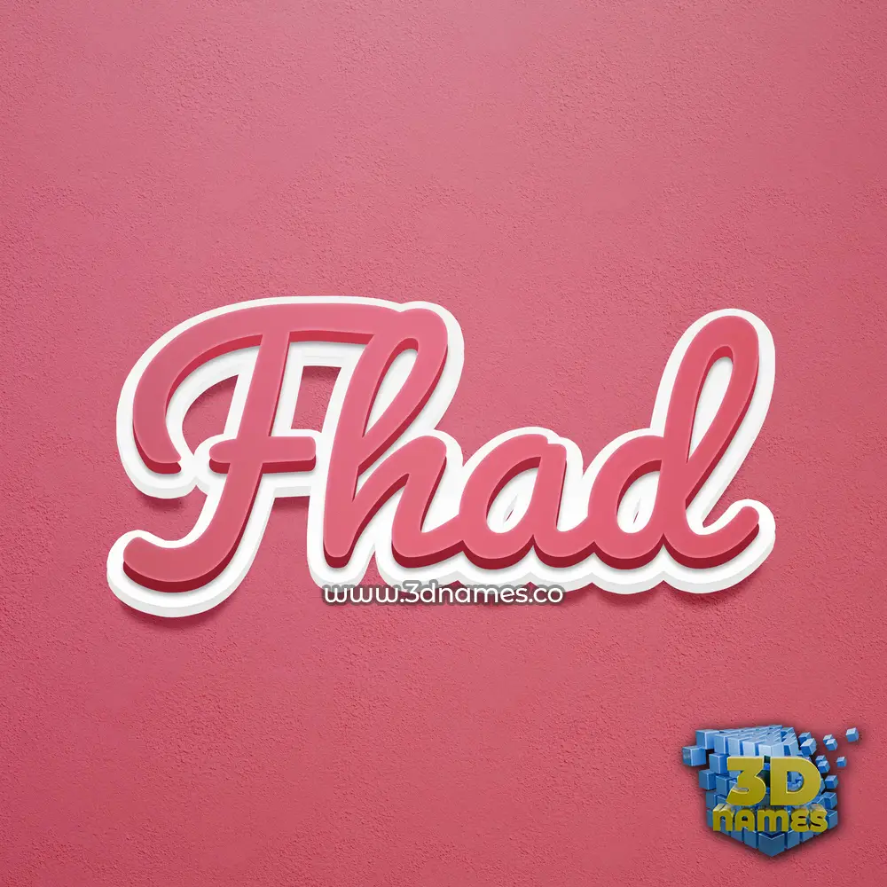 fhad in Red Scribble style - 3D name wallpaper
