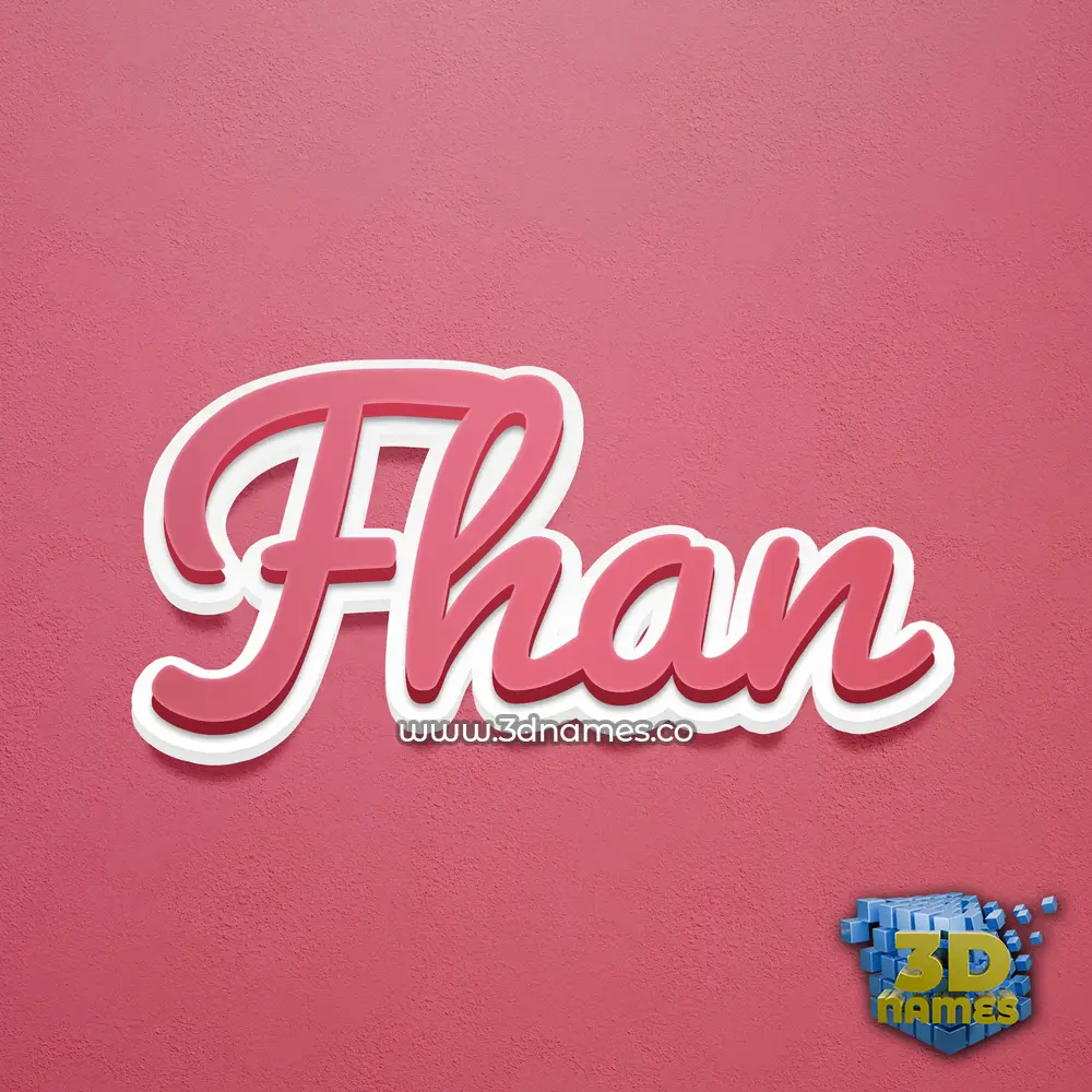 fhan in Red Scribble style - 3D name wallpaper