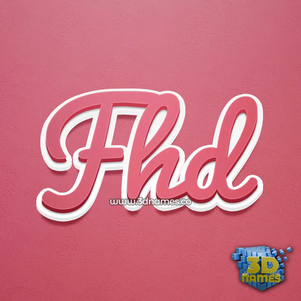 fhd in Red Scribble style - 3D name wallpaper