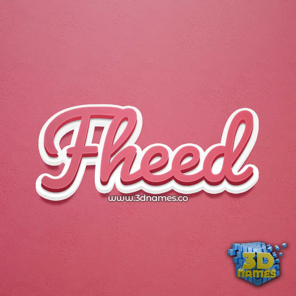 fheed in Red Scribble style - 3D name wallpaper