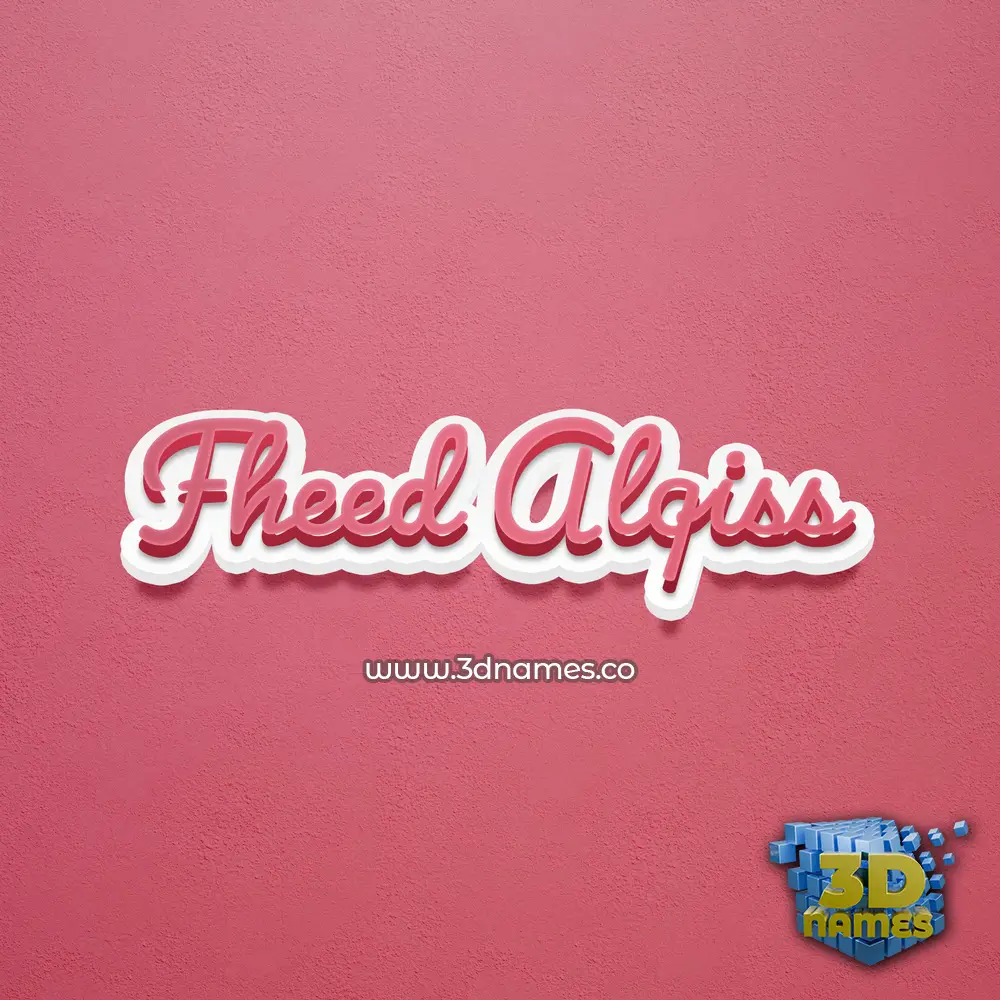 fheed alqiss in Red Scribble style - 3D name wallpaper