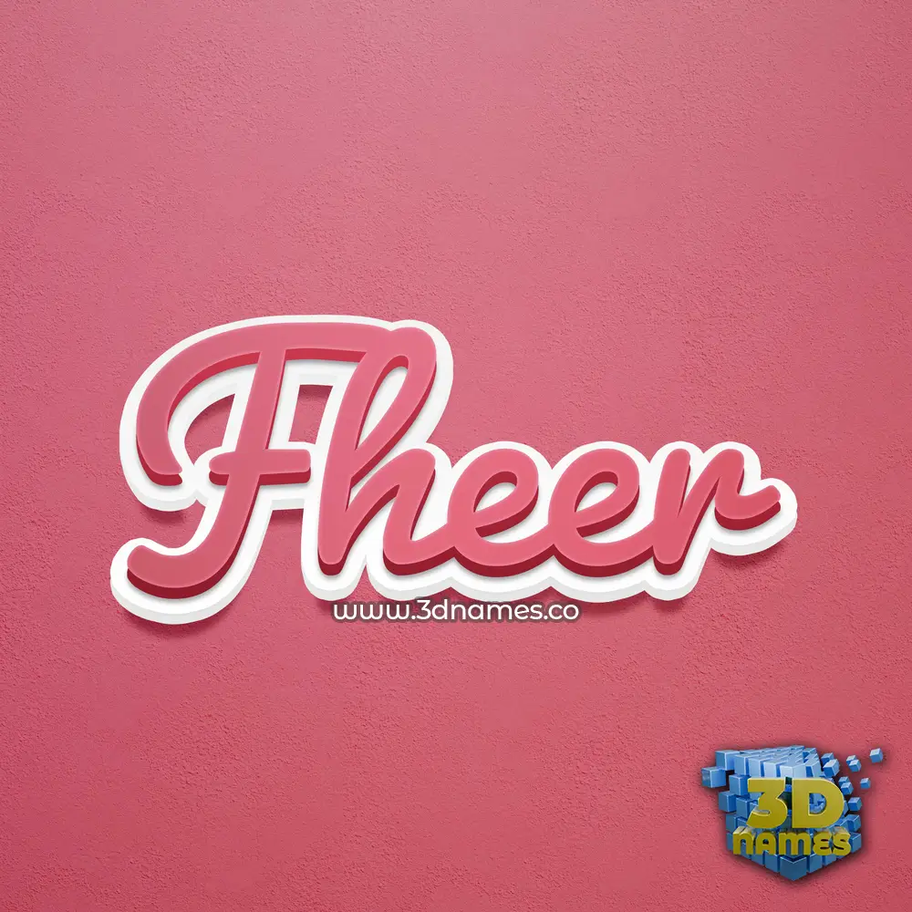fheer in Red Scribble style - 3D name wallpaper