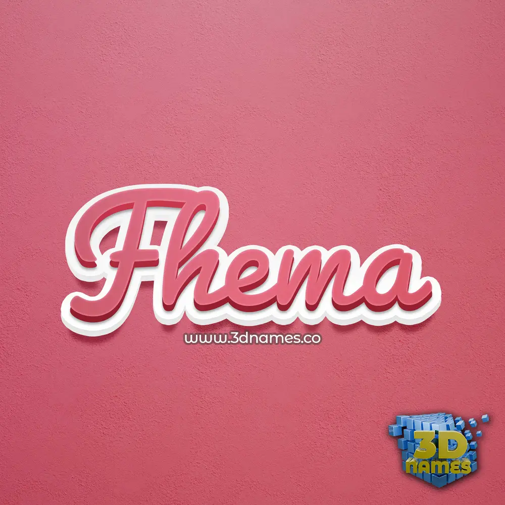fhema in Red Scribble style - 3D name wallpaper