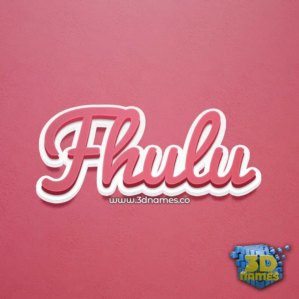 fhulu in Red Scribble style - 3D name wallpaper