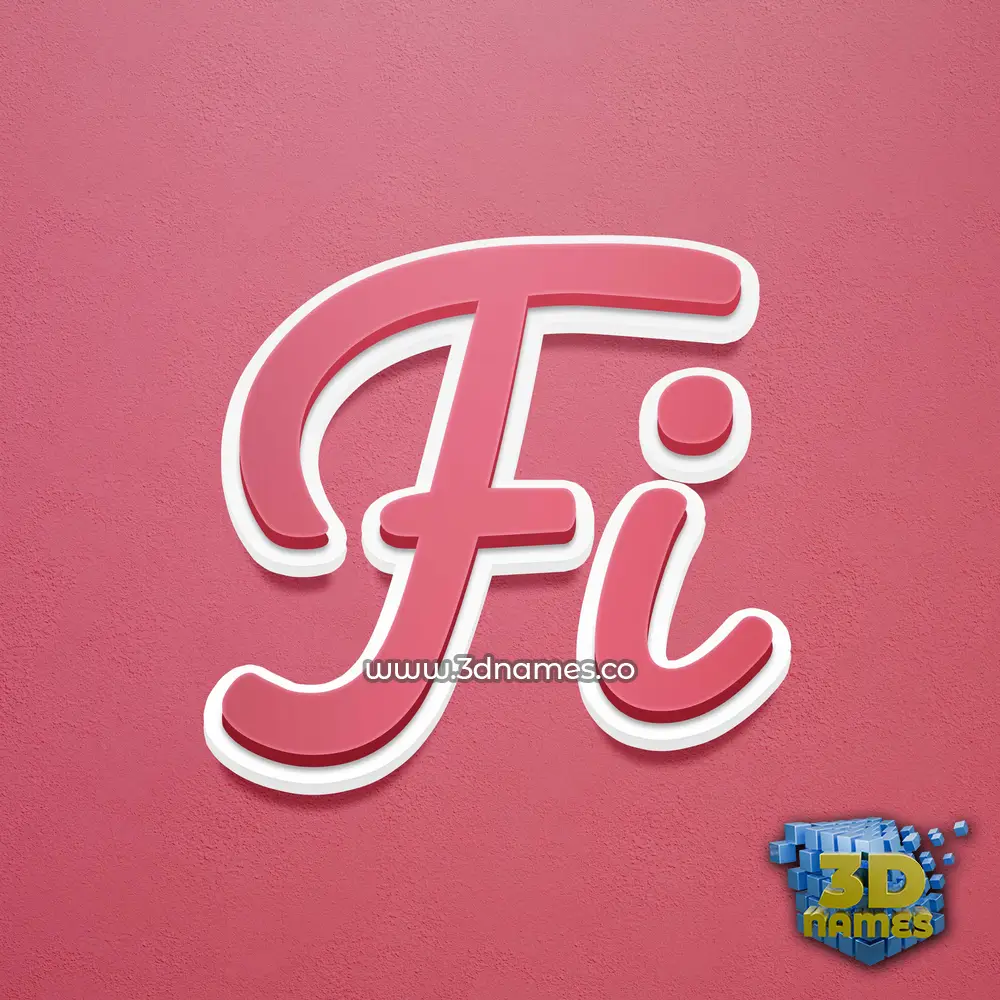 fi in Red Scribble style - 3D name wallpaper