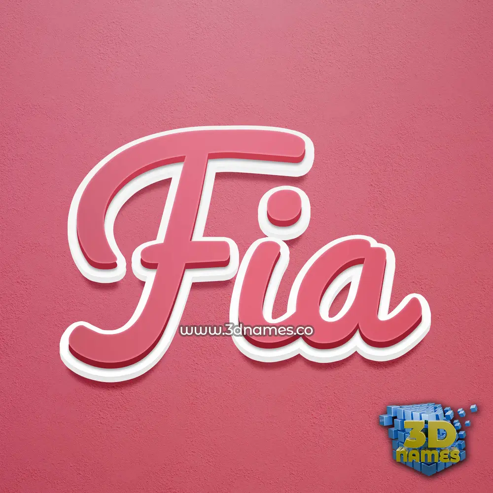 fia in Red Scribble style - 3D name wallpaper