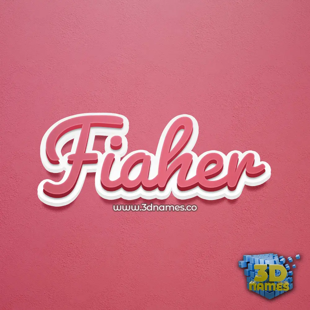 fiaher in Red Scribble style - 3D name wallpaper