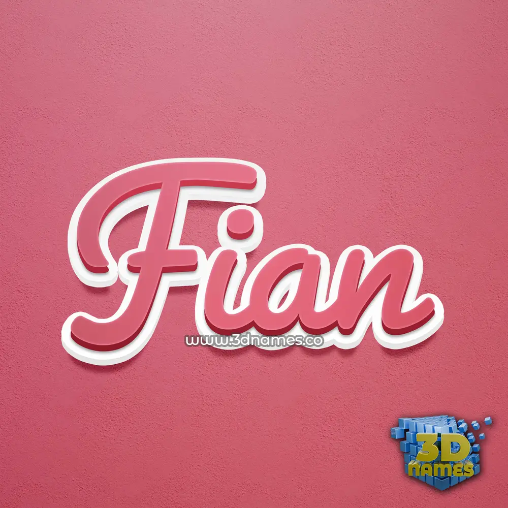 fian in Red Scribble style - 3D name wallpaper