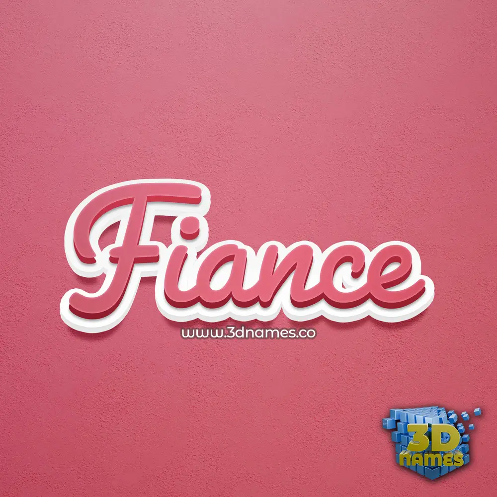 fiance in Red Scribble style - 3D name wallpaper