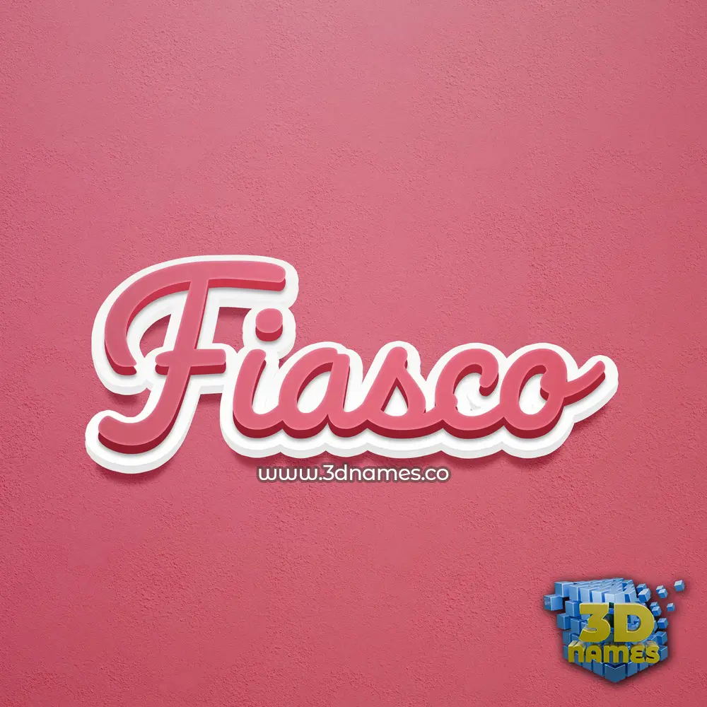 fiasco in Red Scribble style - 3D name wallpaper