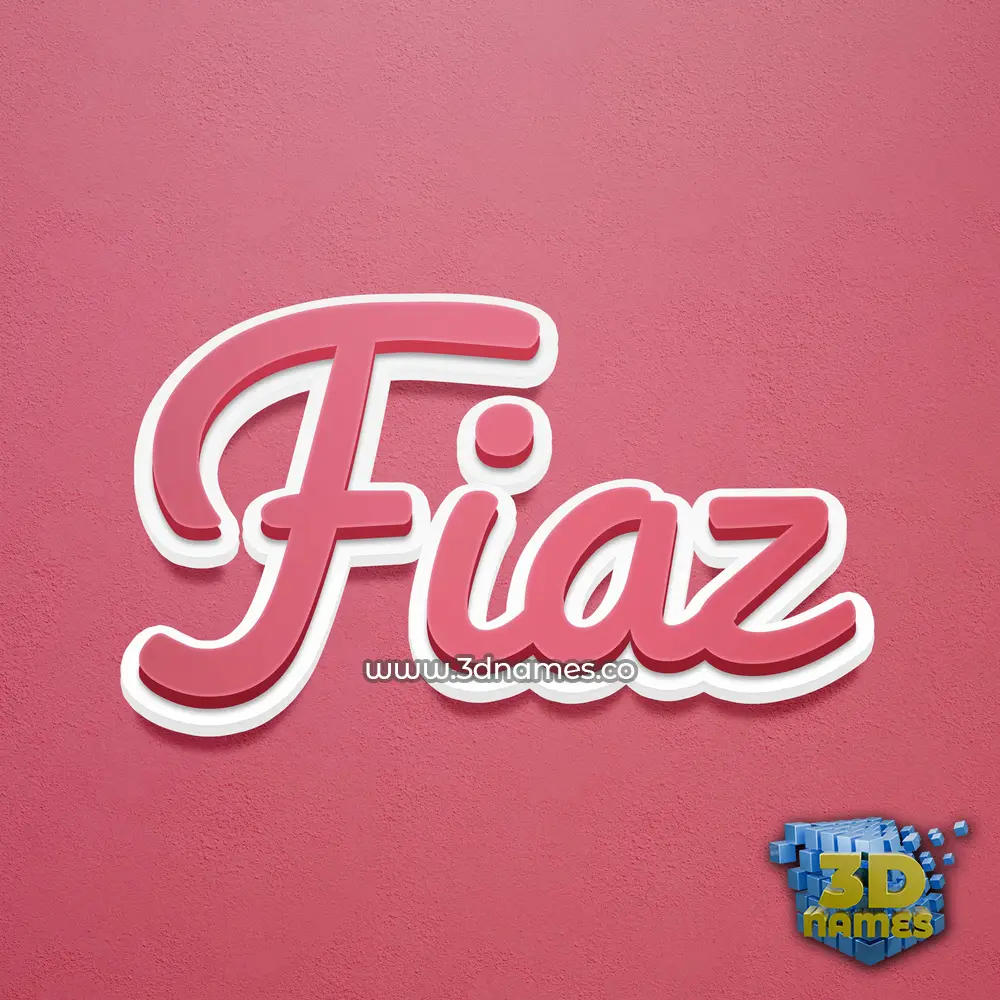 fiaz in Red Scribble style - 3D name wallpaper