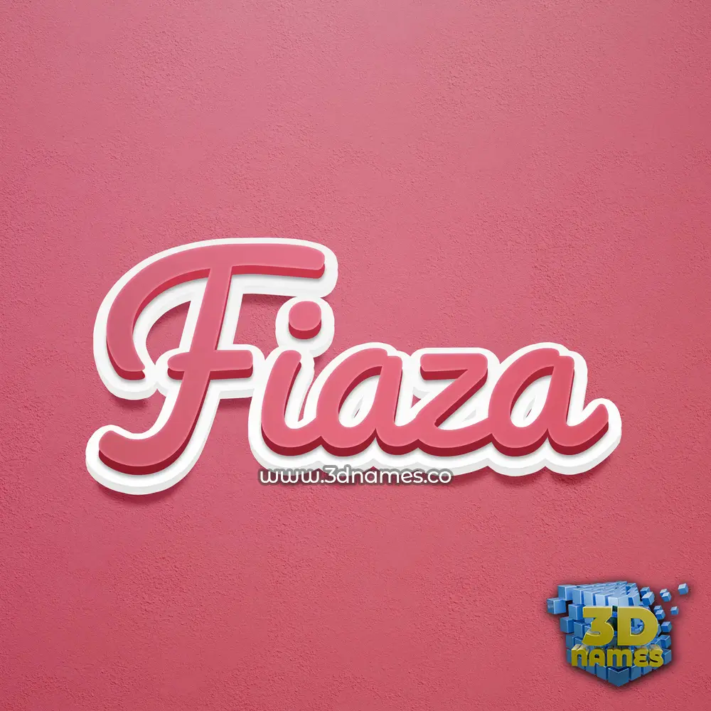 fiaza in Red Scribble style - 3D name wallpaper