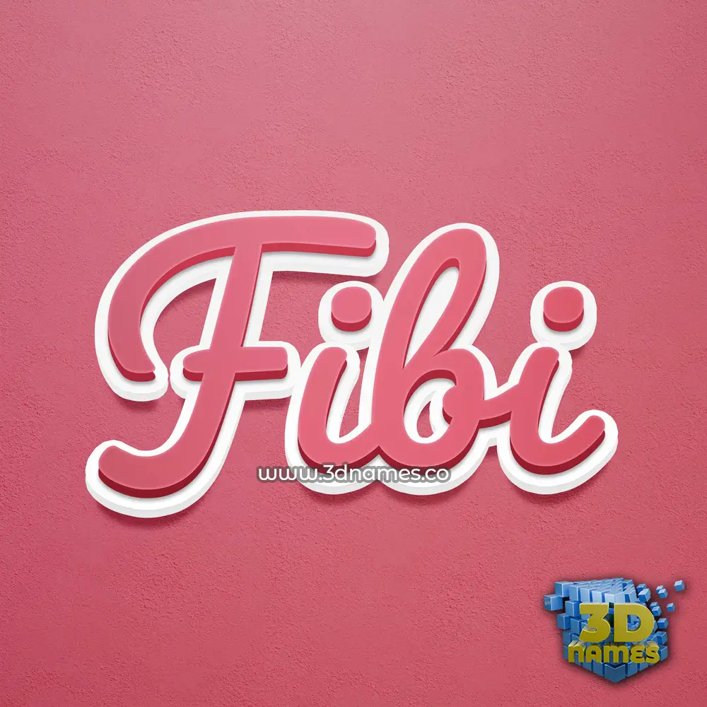 fibi in Red Scribble style - 3D name wallpaper