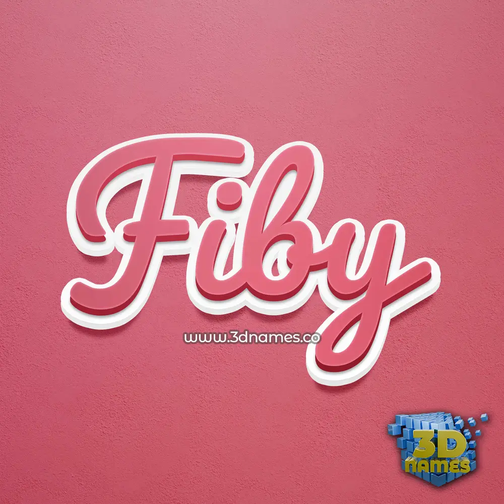 fiby in Red Scribble style - 3D name wallpaper