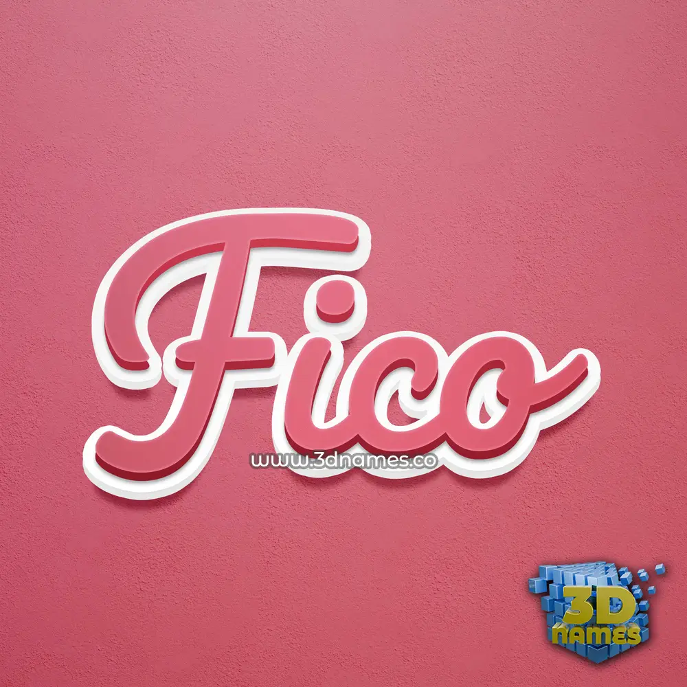fico in Red Scribble style - 3D name wallpaper