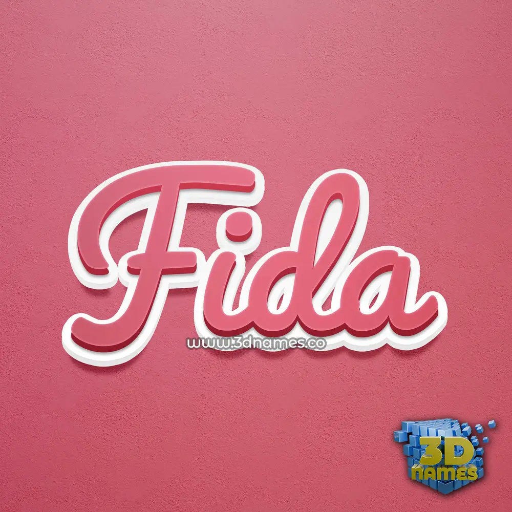 fida in Red Scribble style - 3D name wallpaper