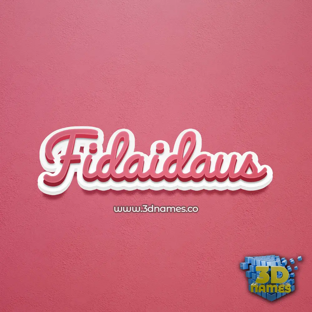 fidaidaus in Red Scribble style - 3D name wallpaper