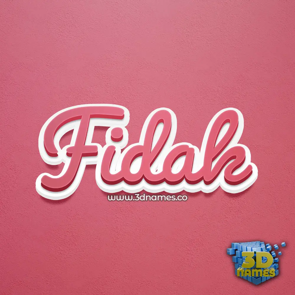 fidak in Red Scribble style - 3D name wallpaper