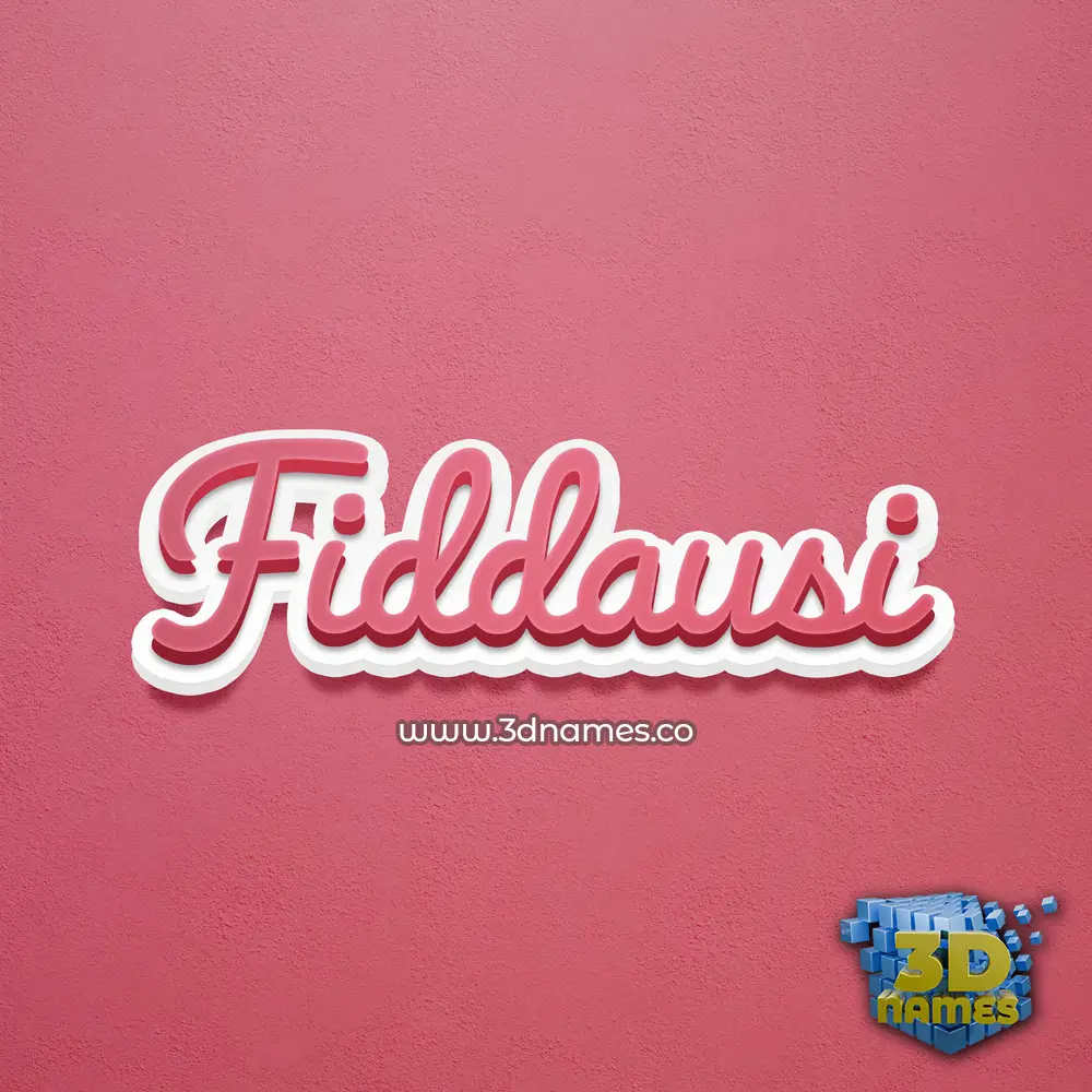 fiddausi in Red Scribble style - 3D name wallpaper