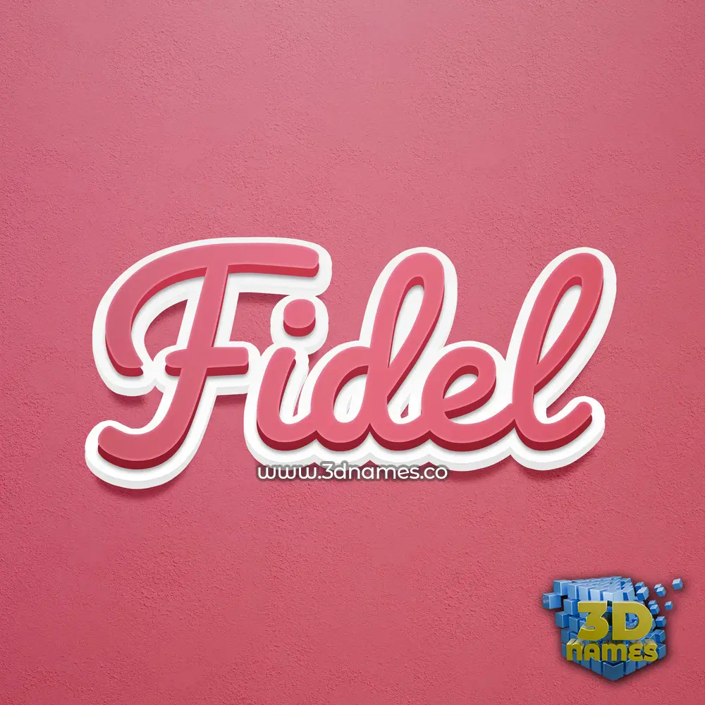 fidel in Red Scribble style - 3D name wallpaper