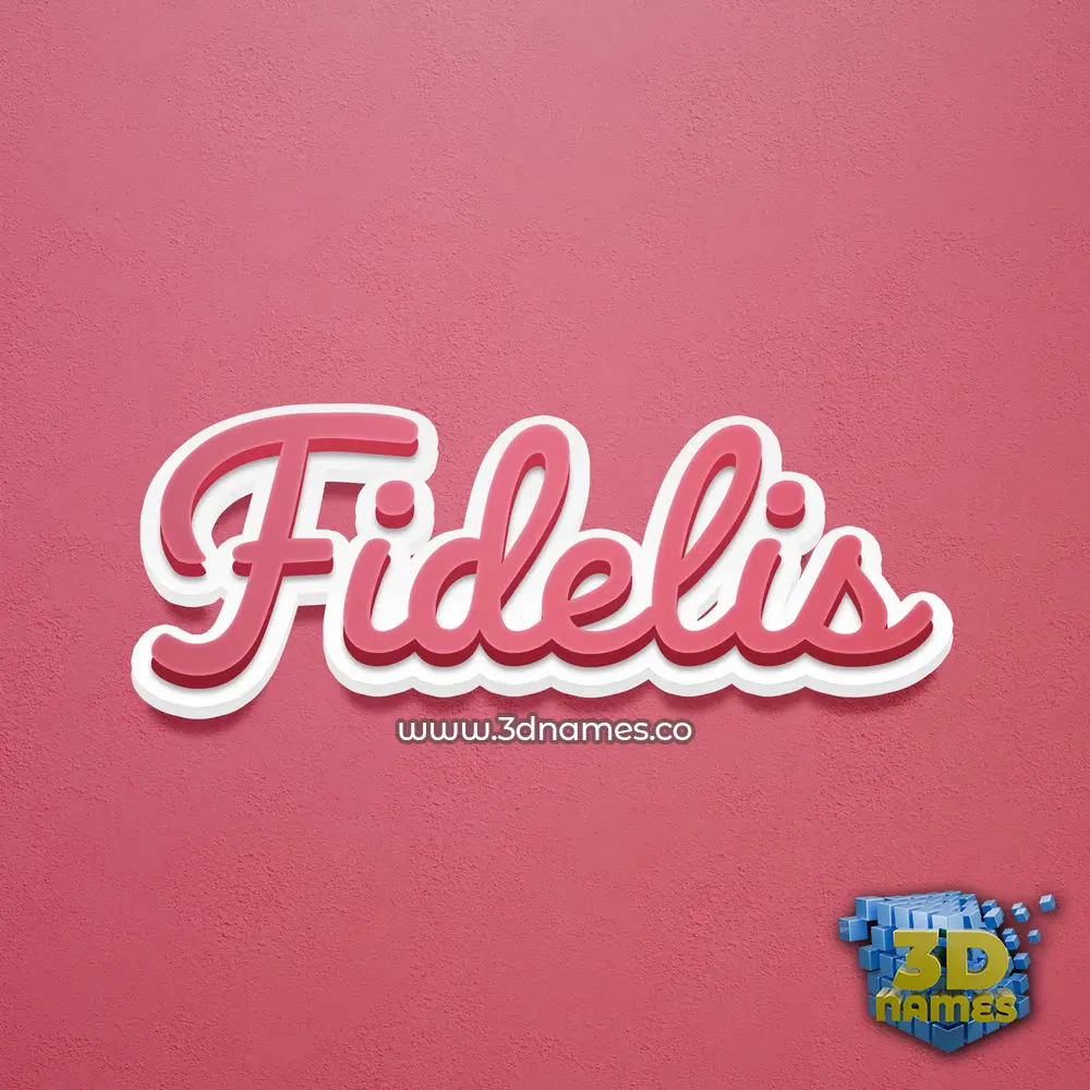 fidelis in Red Scribble style - 3D name wallpaper