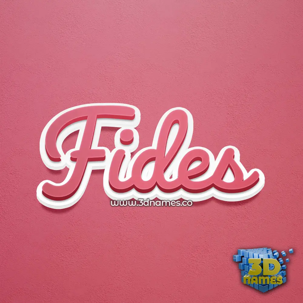fides in Red Scribble style - 3D name wallpaper