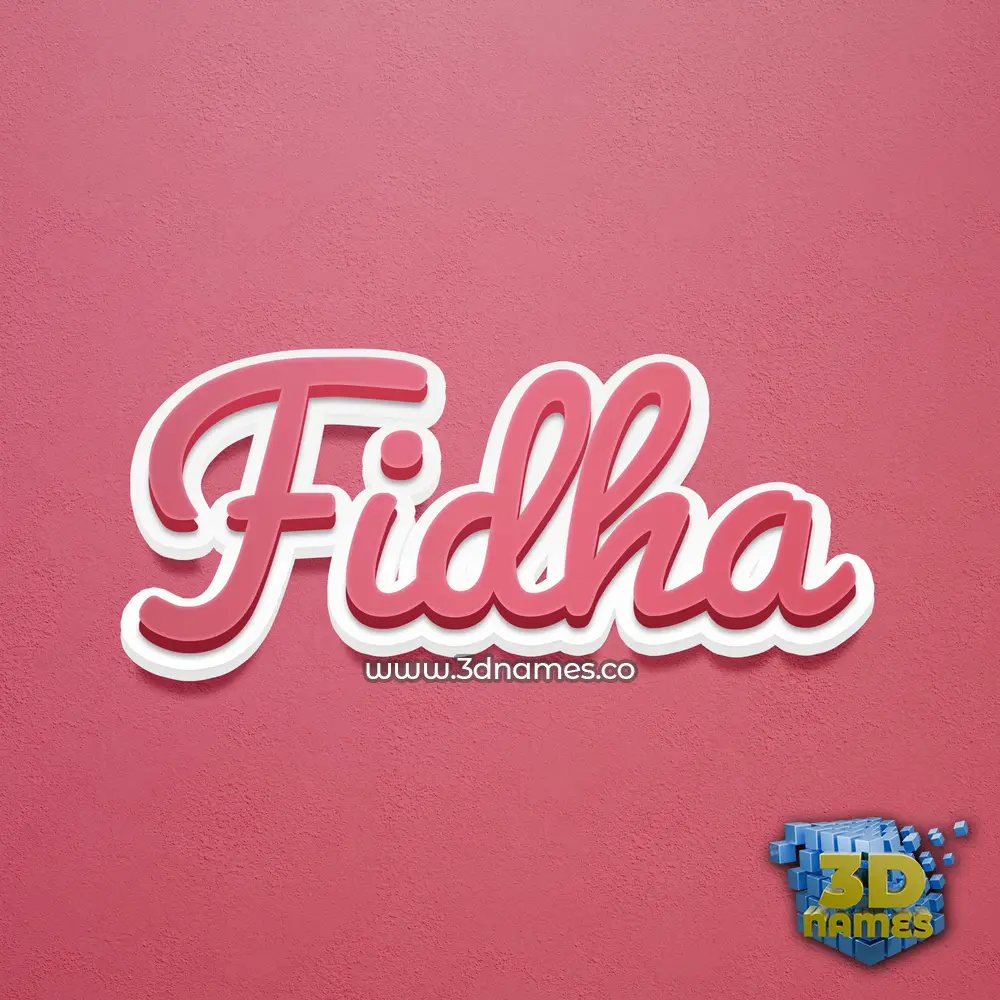 fidha in Red Scribble style - 3D name wallpaper