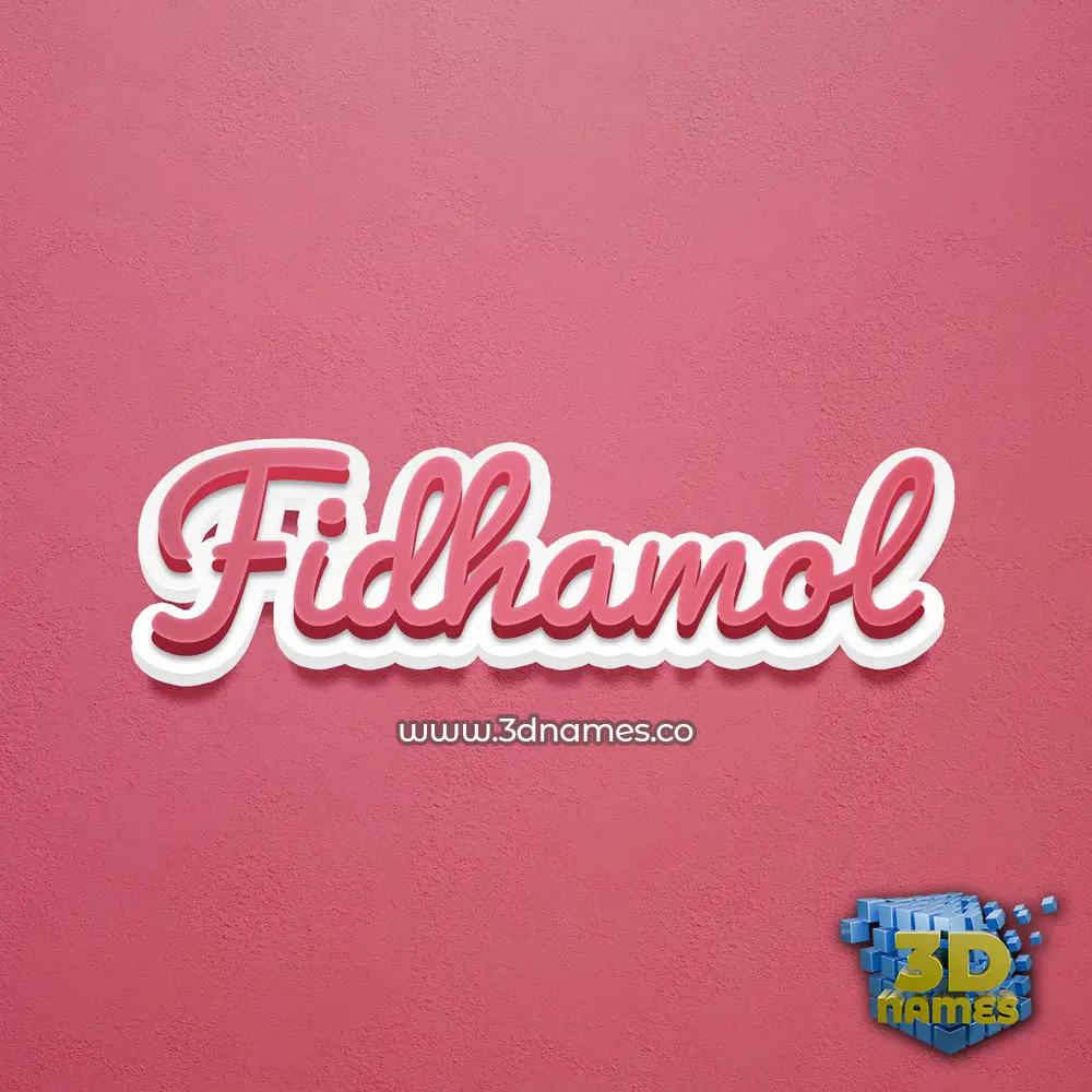 fidhamol in Red Scribble style - 3D name wallpaper