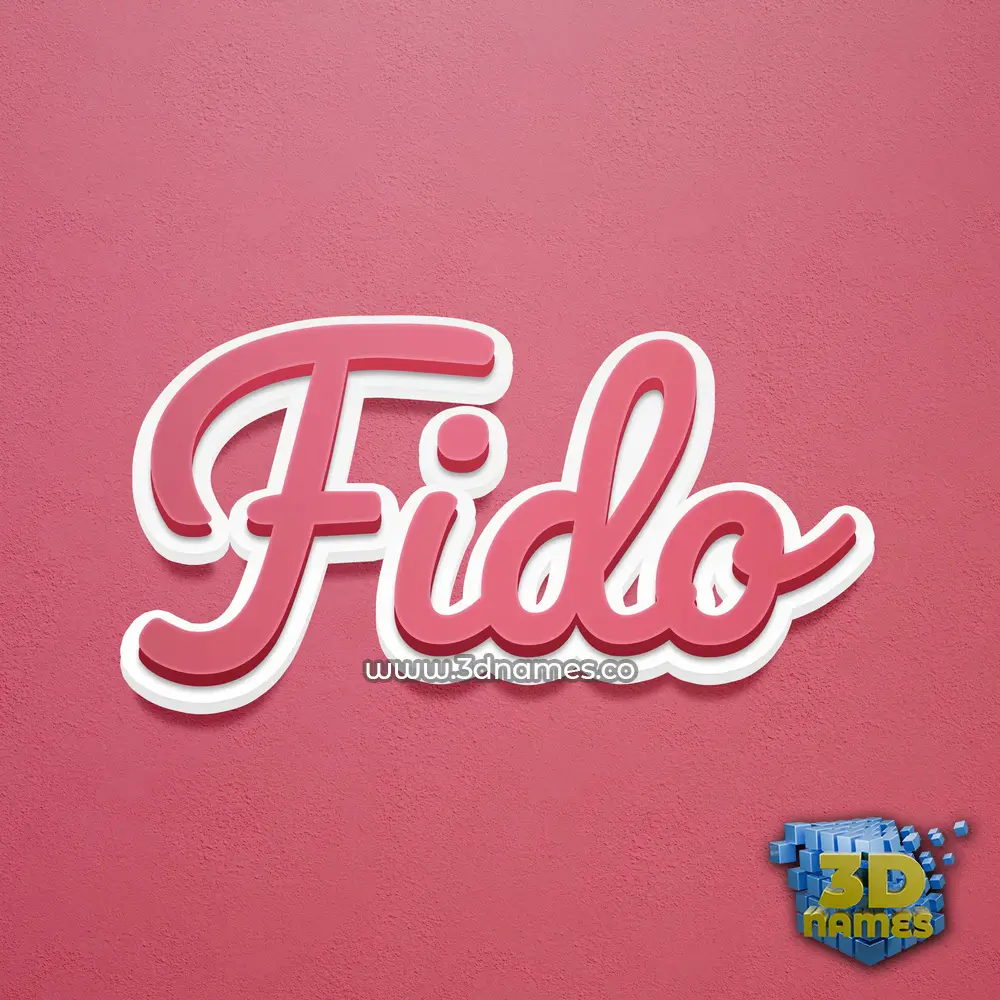 fido in Red Scribble style - 3D name wallpaper