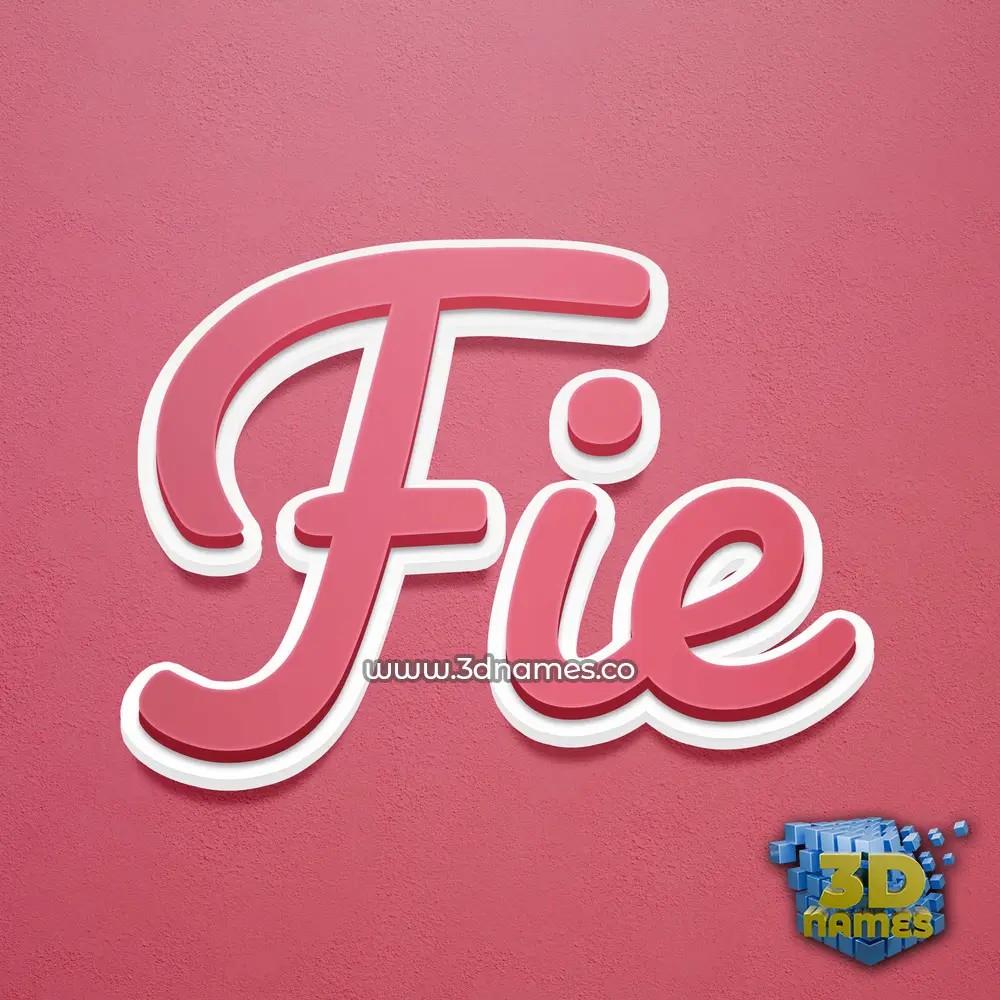 fie in Red Scribble style - 3D name wallpaper