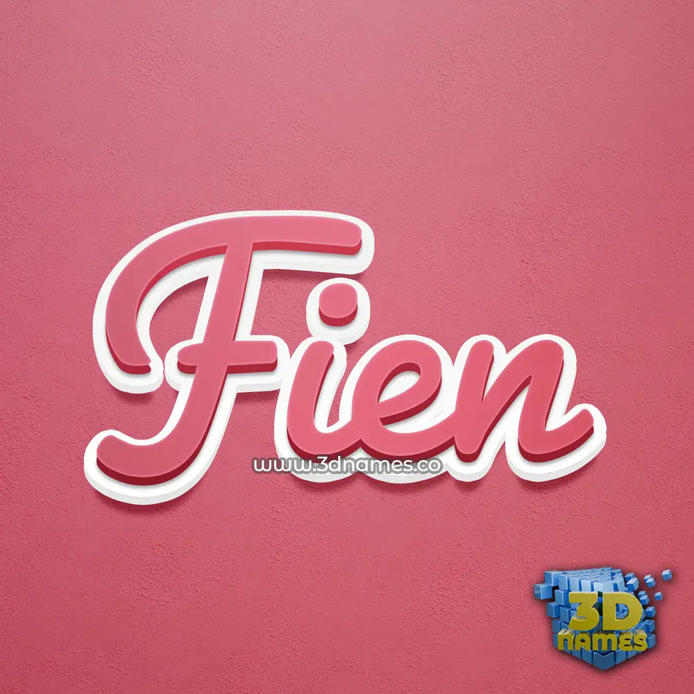 fien in Red Scribble style - 3D name wallpaper