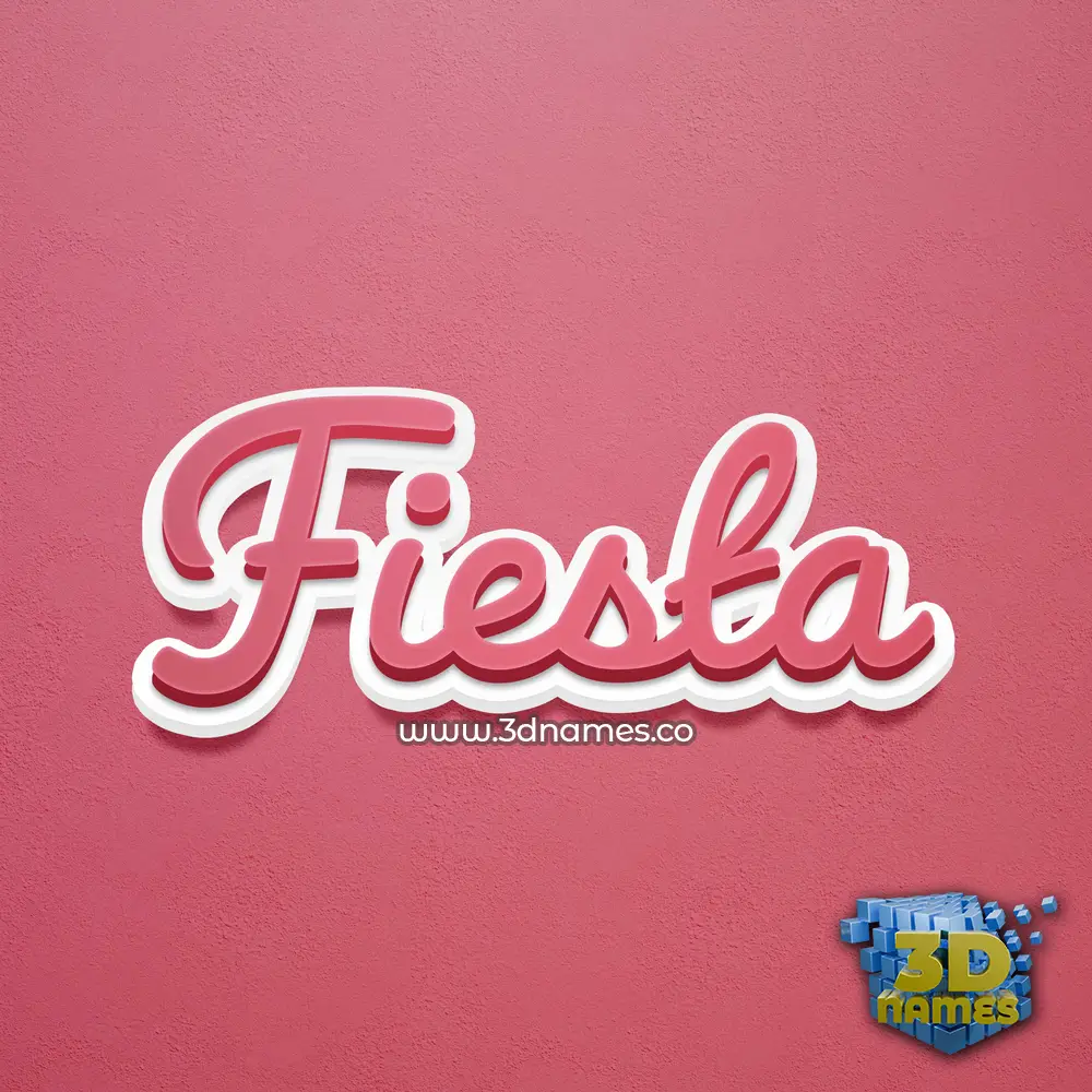 fiesta in Red Scribble style - 3D name wallpaper