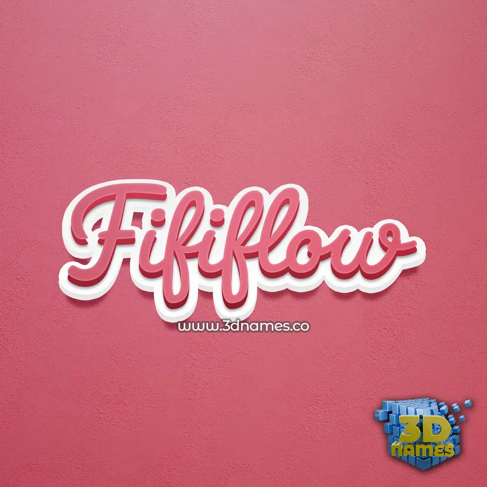 fififlow in Red Scribble style - 3D name wallpaper