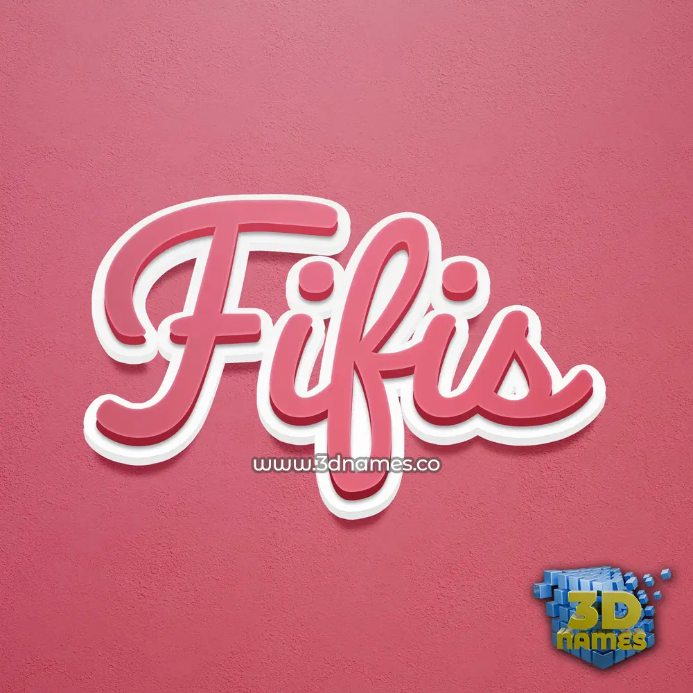fifis in Red Scribble style - 3D name wallpaper