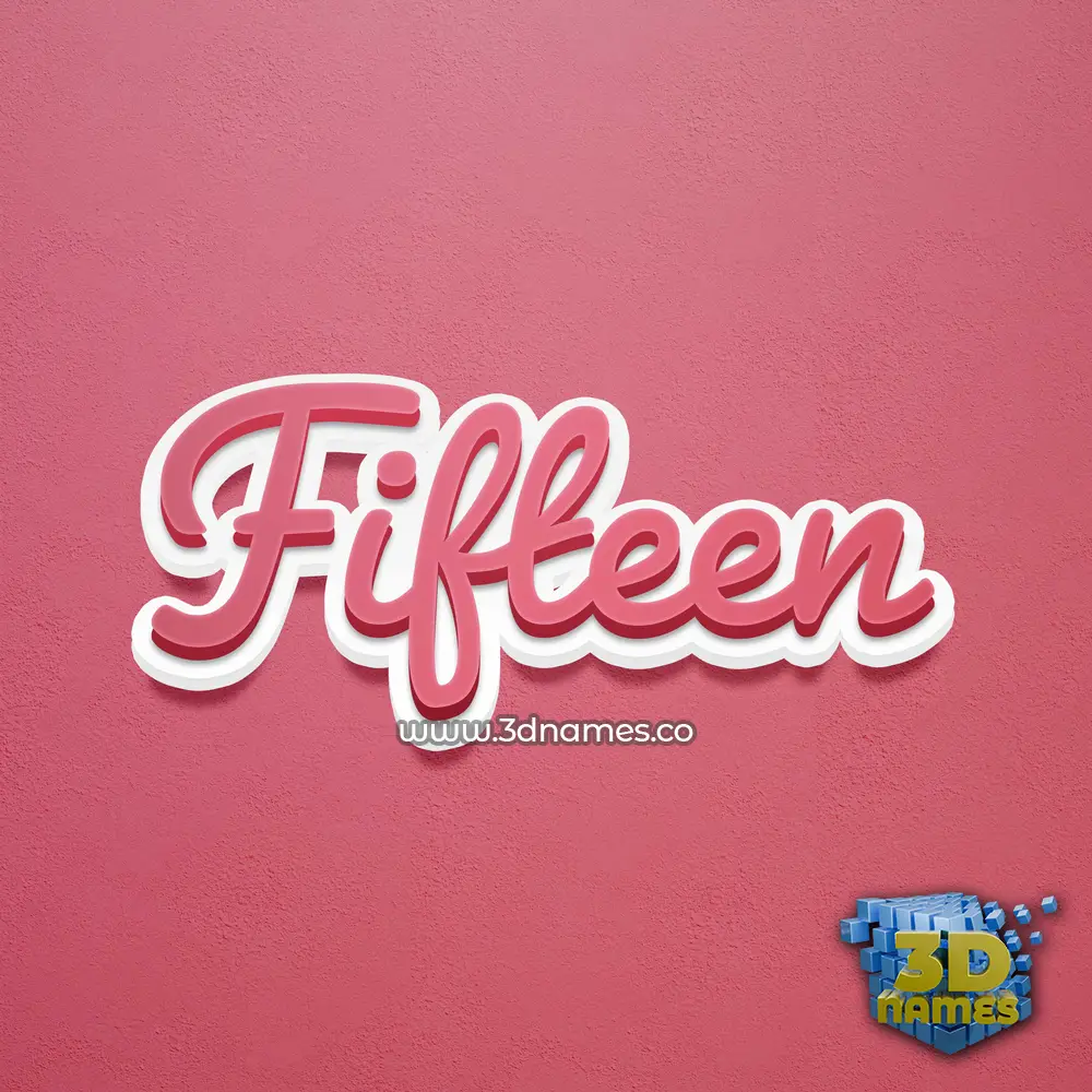 fifteen in Red Scribble style - 3D name wallpaper