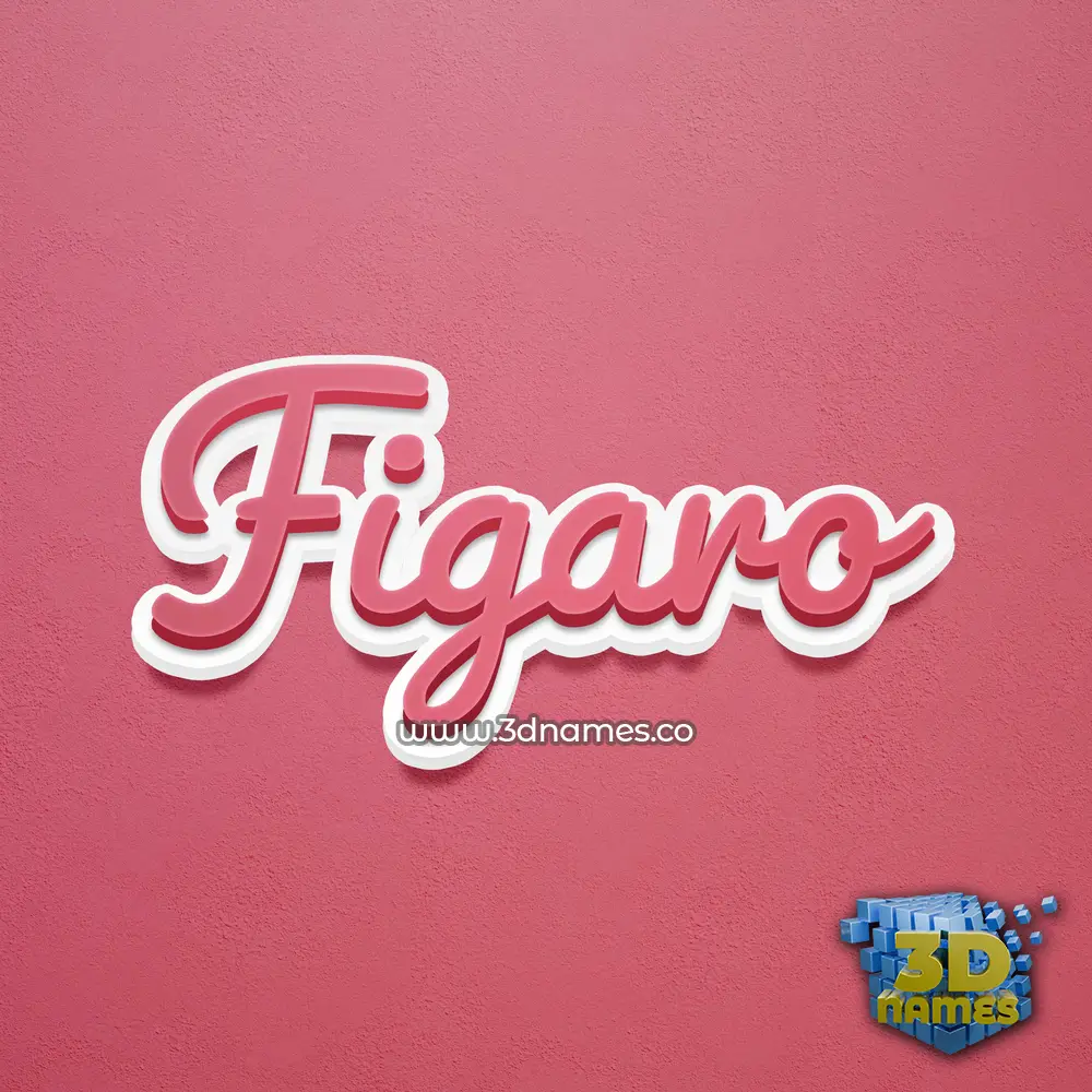 figaro in Red Scribble style - 3D name wallpaper