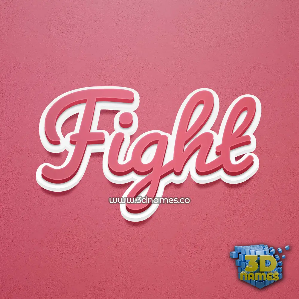 fight in Red Scribble style - 3D name wallpaper