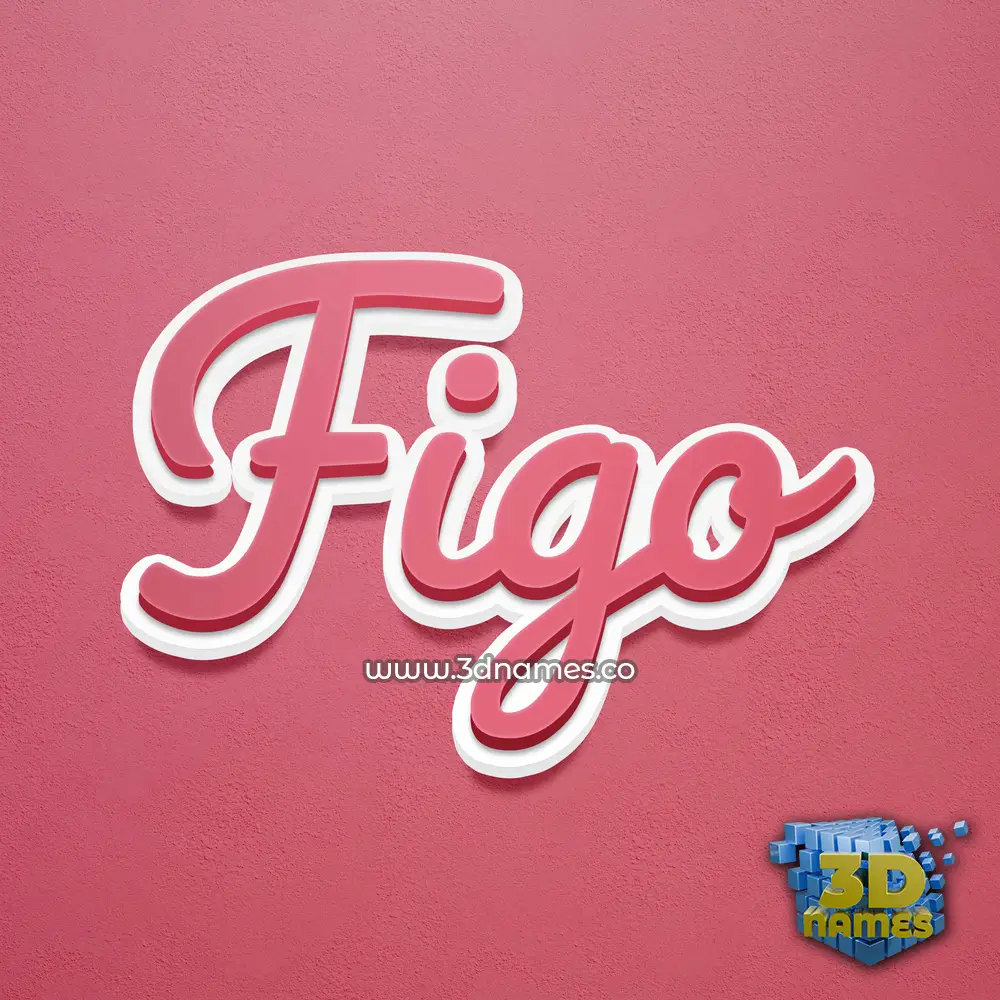 figo in Red Scribble style - 3D name wallpaper