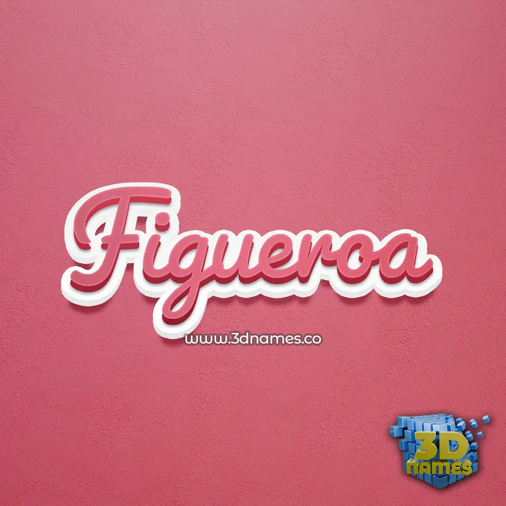figueroa in Red Scribble style - 3D name wallpaper