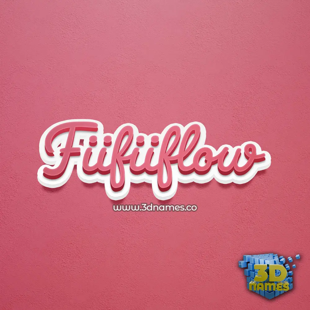 fiifiiflow in Red Scribble style - 3D name wallpaper