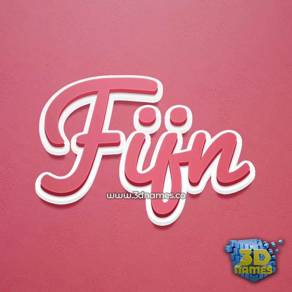 fijn in Red Scribble style - 3D name wallpaper