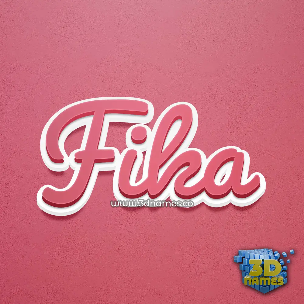 fika in Red Scribble style - 3D name wallpaper