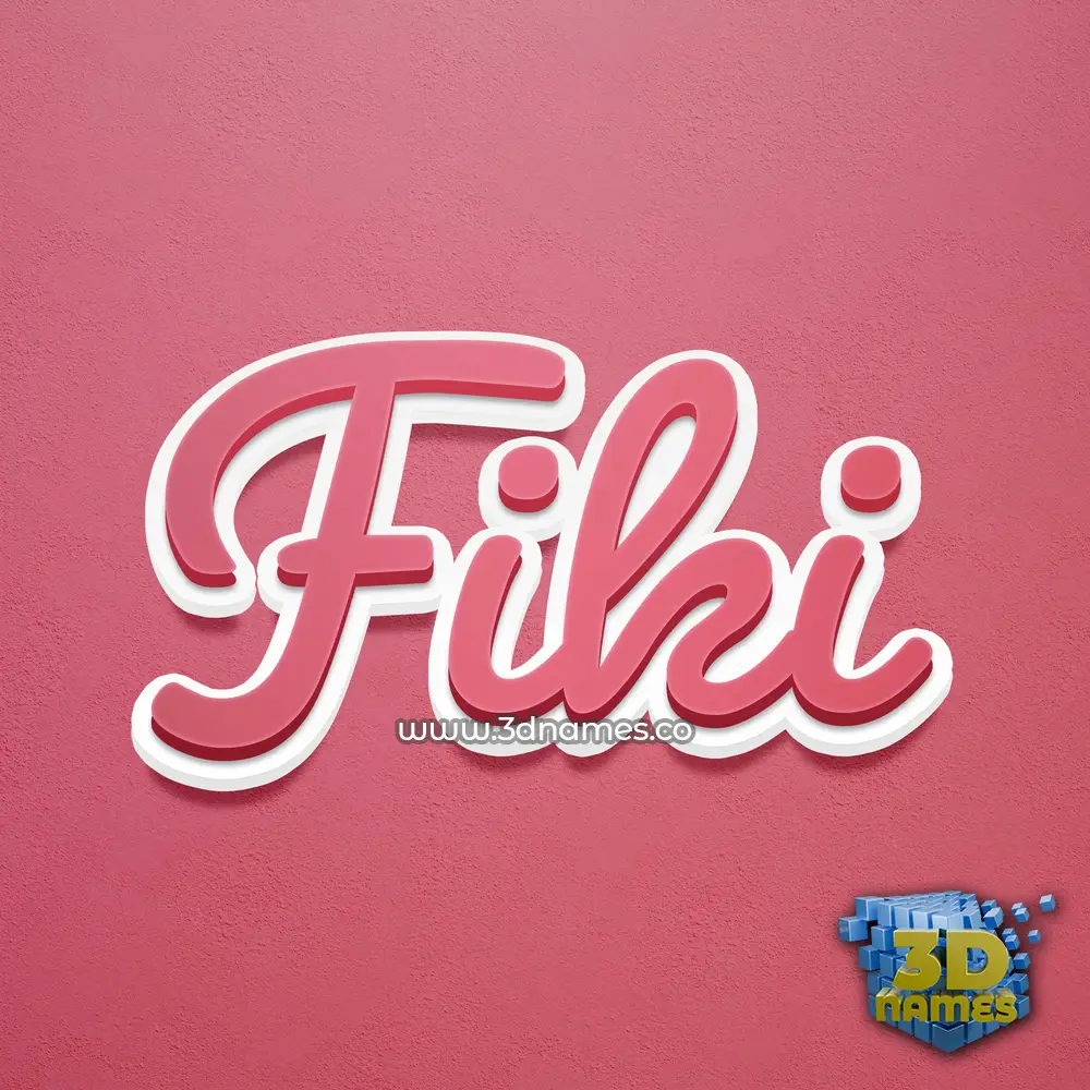 fiki in Red Scribble style - 3D name wallpaper