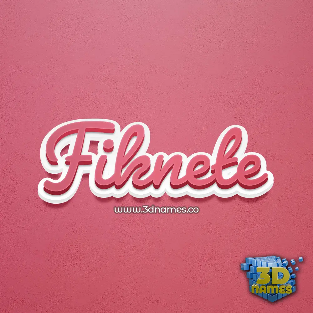 fiknete in Red Scribble style - 3D name wallpaper